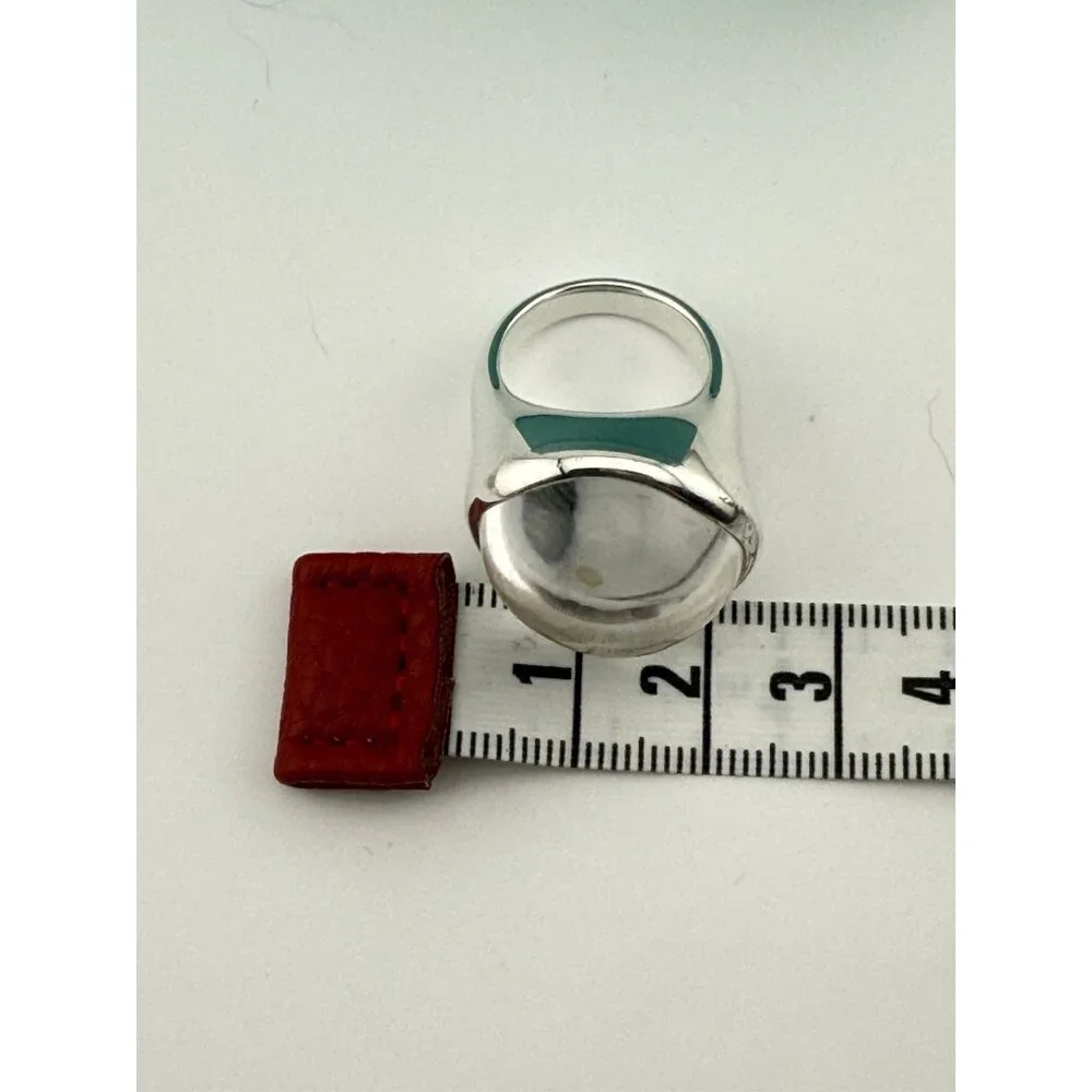 Tiffany & Co. Elsa Peretti 19mm Rock Crystal Cabochon Ring in Silver Size 5